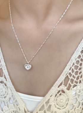 法式复古白色珍珠爱心叠戴项链 温柔气质高级感百搭颈链女锁骨链