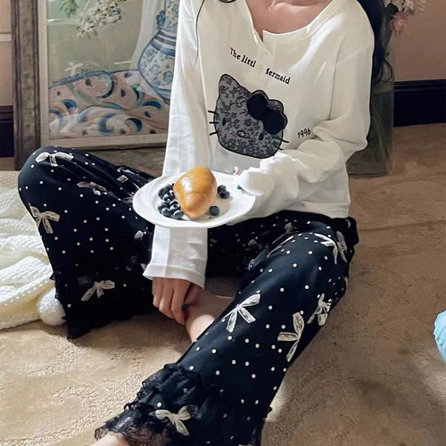 KITTY猫拼色卡通可爱甜美