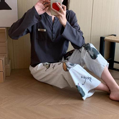 可爱狗狗纯棉睡衣套装