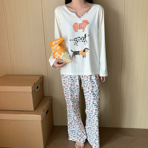 秋季卡通狗狗纯棉薄款纯棉女