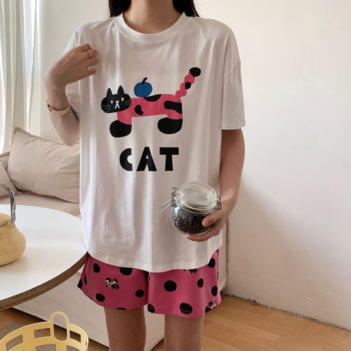 卡通小猫咪睡衣套装家居服