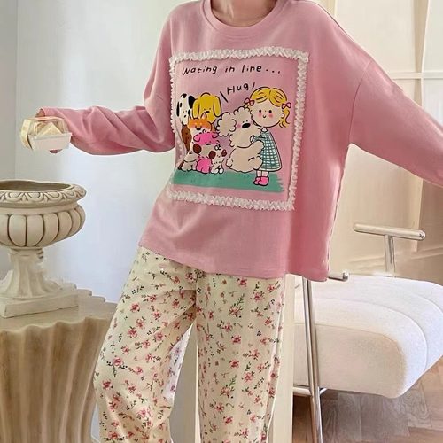 卡通甜美碎花女士纯棉