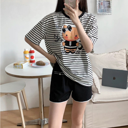 短袖短裤休闲家居服套装睡衣