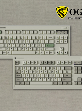 腹灵OG87三模无线蓝牙有线机械键盘复古风原厂键帽热插拔电脑办公