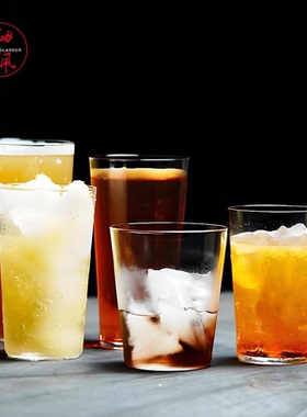 韧佩薄款玻璃杯水杯啤酒杯日式鸡尾调酒杯子斜身品脱杯可定制包邮