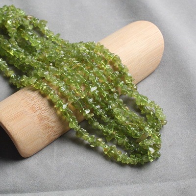天然橄榄石手链女碎石款长条半成品DIY手工散珠情人节礼物闺蜜