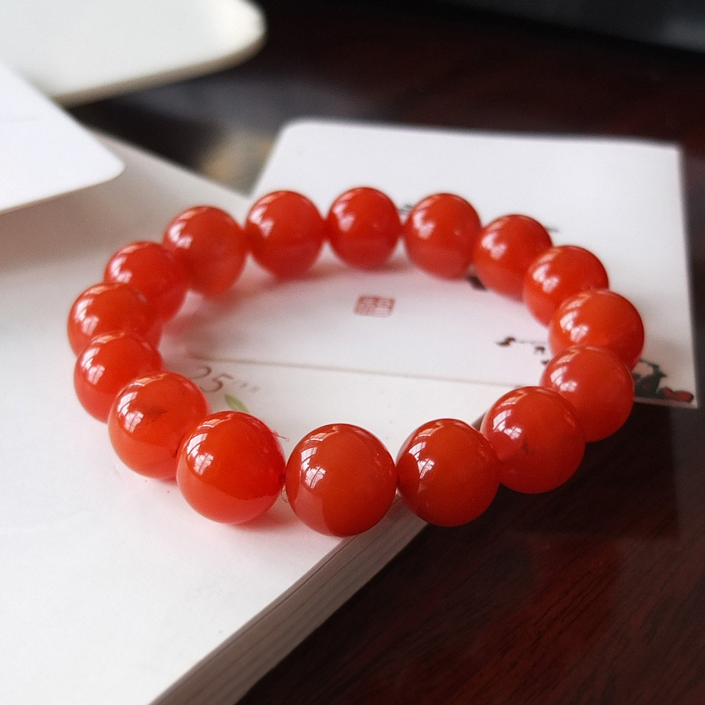 沛孚新品天然南红玛瑙圆珠手串男女款手串老型珠文玩手链正品包邮