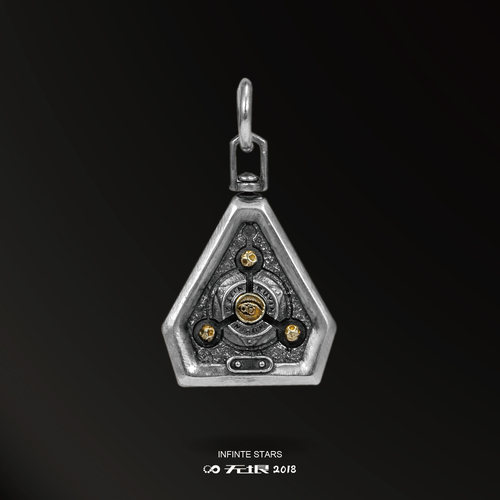 无垠原创设计银吊坠休闲百搭