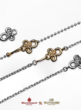 无垠925银18K金联名梅花巨蛇项链