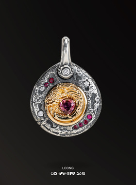 无垠925银18K龙之心吊坠潮流礼物