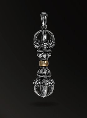 无垠925银原创设计金刚杵吊坠