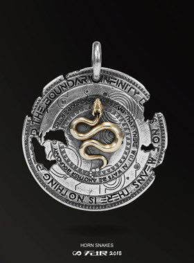 无垠护盾守护原创复古潮流银吊坠