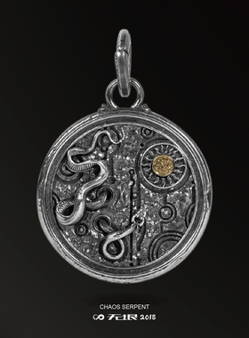 无垠925银原创复古蛇之图腾吊坠