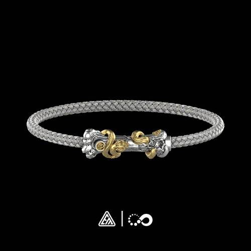 无垠联名断骨巨蛇手环925银18K金