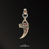 潮流复古百搭礼物 925银18K金 WUYIN无垠云生龙吟系列 龙之牙吊坠