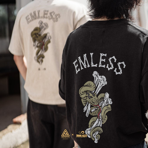 WUYIN×EMLESS联名T恤潮流复古
