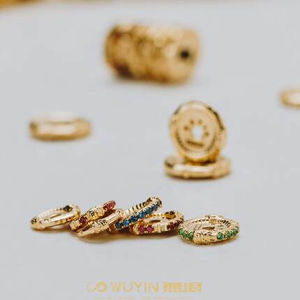 WUYIN无垠 无尽之环隔片文玩手作配饰 潮流复古 925银18K金 新品