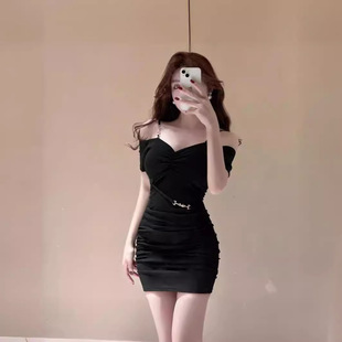 夜总店女装性感低胸露背吊带连衣裙夜场衣服辣妹纯欲风显瘦包臀裙