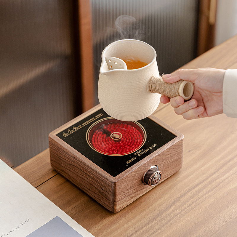 新款胡桃木电陶炉家用煮茶陶瓷烤奶煮茶壶煮茶器提梁壶蒸茶壶围炉,餐饮具,茶壶,淘宝优惠券,粉丝福利购,淘宝优惠卷