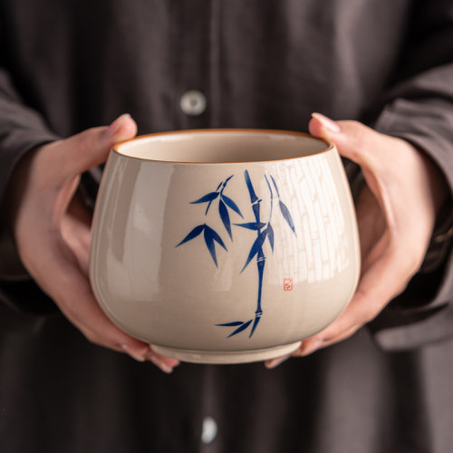 茶渣缸茶洗草木灰大容量杯洗缸建水盂文房笔洗烟灰缸茶海禅意茶道
