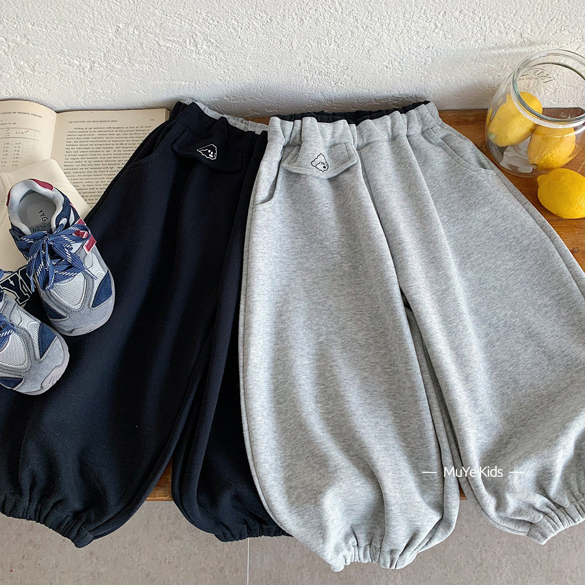 木野儿童春季卫裤湖州织里童装男女童韩版百搭长裤宝宝宽松休闲裤