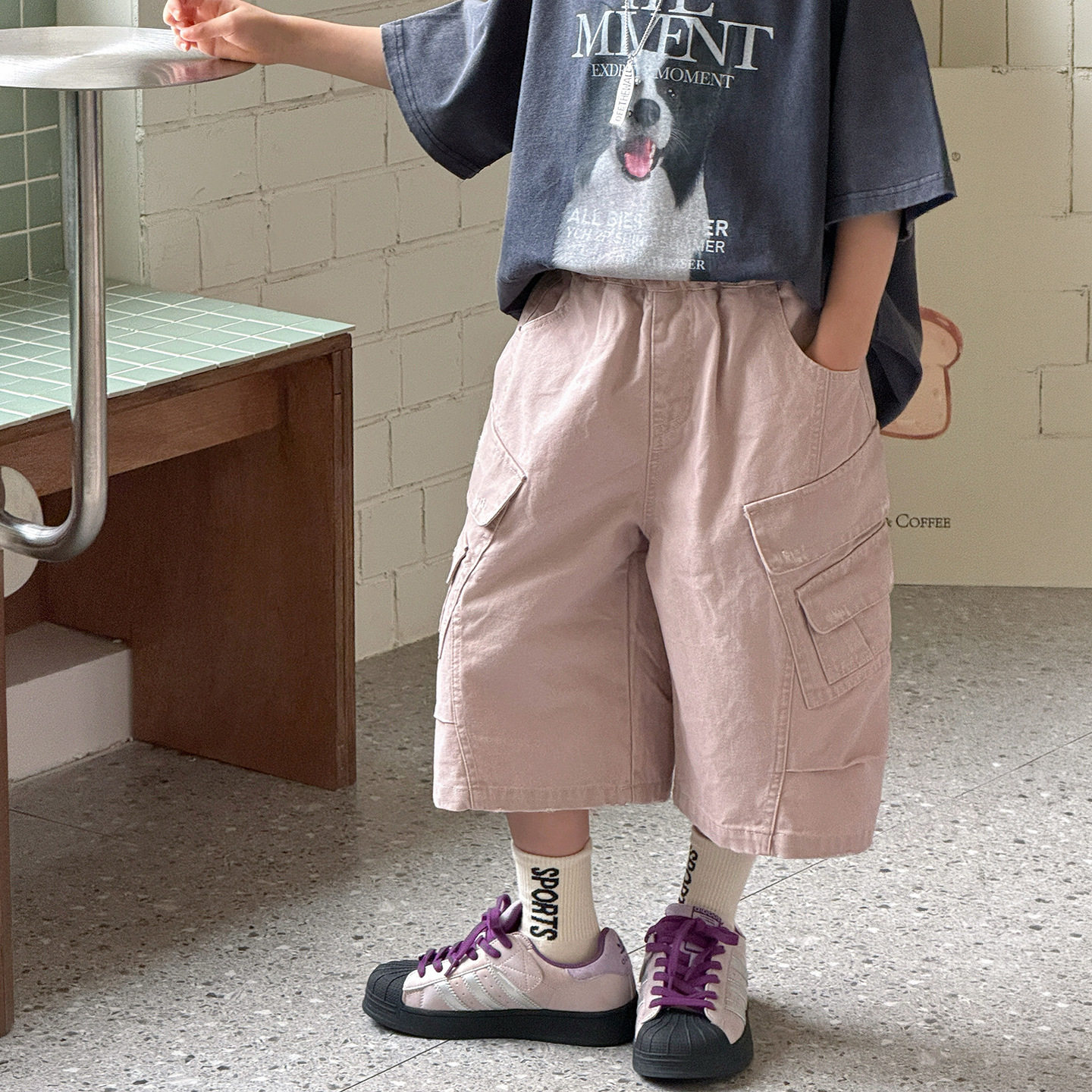 棉小铺男童短裤夏季儿童韩版2026新款中裤柔软重工童装五分工装裤