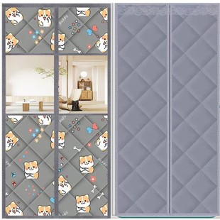 自吸棉门帘加厚家用秋冬季保暖保温挡风隔音隔断帘子冬天防寒防冷