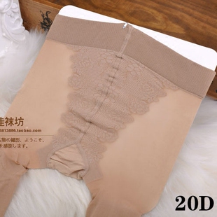 SK比基尼丝袜夏超薄20D天鹅绒防勾丝连裤 袜脚尖透明性感黑丝袜女