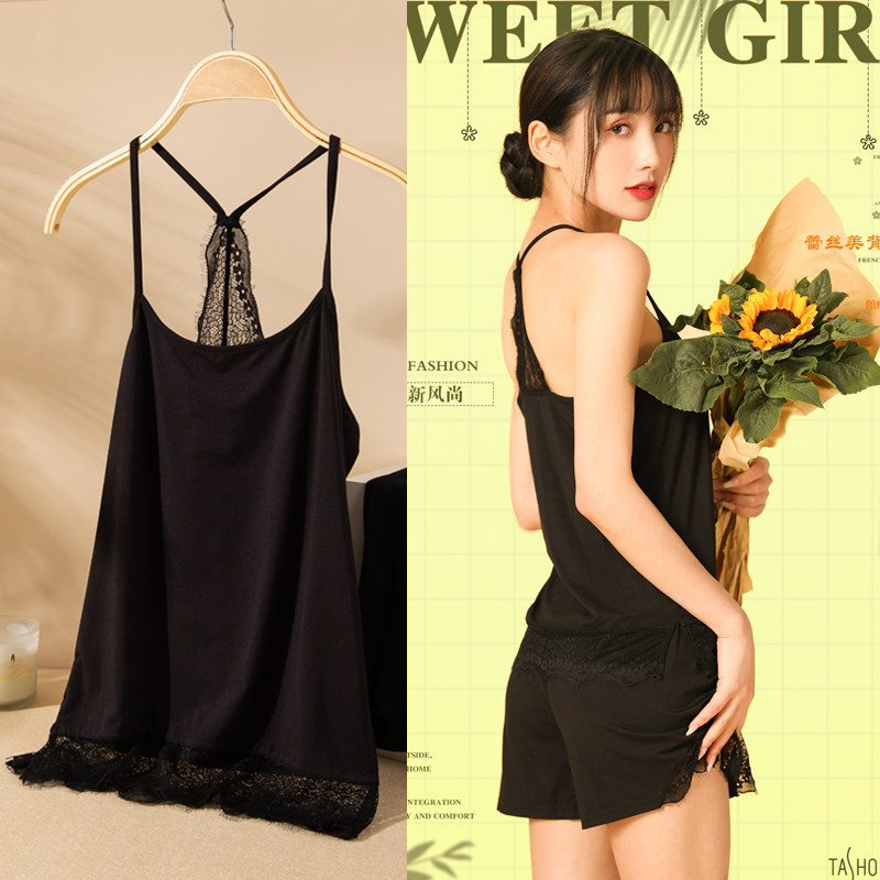 莫代尔超薄修身显瘦黑色打底衫