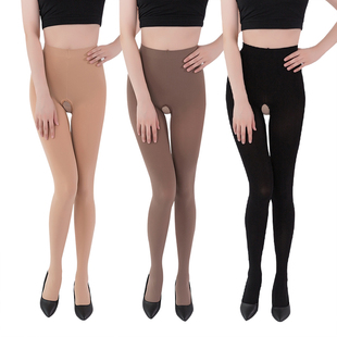 袜 免脱连裤 无痕一线裆中厚黑色丝袜子 春秋款 天鹅绒加厚开裆丝袜