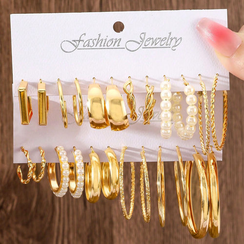 Earrings Fashion Earring hoop Earings Women set earing pearl