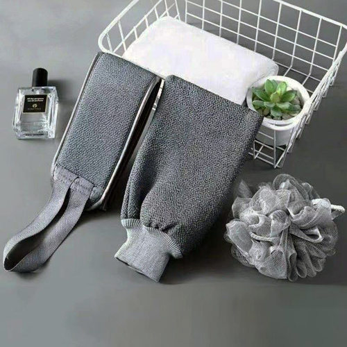 Bamboo Charcoal Bath Ball Black Shower Loofah Sponge Mesh wi