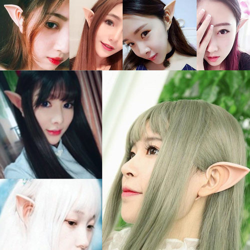Halloween elf ears Christmas fake ear props万圣节精灵耳朵