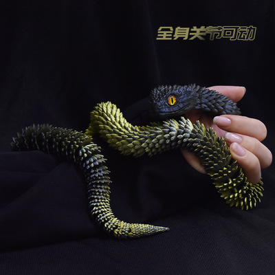 3D Printed Snake Movable Joint Fidget Toy Figurine Simulatio