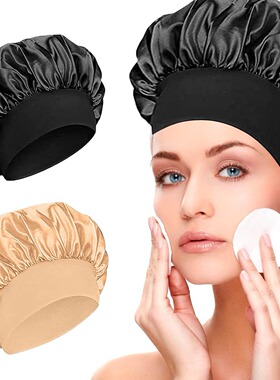 silk bonnet elastic hair care hat with sleeping cap睡帽 浴帽