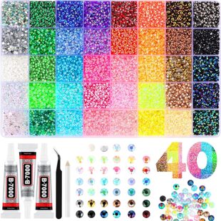 Rhinestones for Bedazzling, 3mm Bedazzler Kit with Flatback