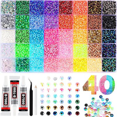 Rhinestones for Bedazzling, 3mm Bedazzler Kit with Flatback