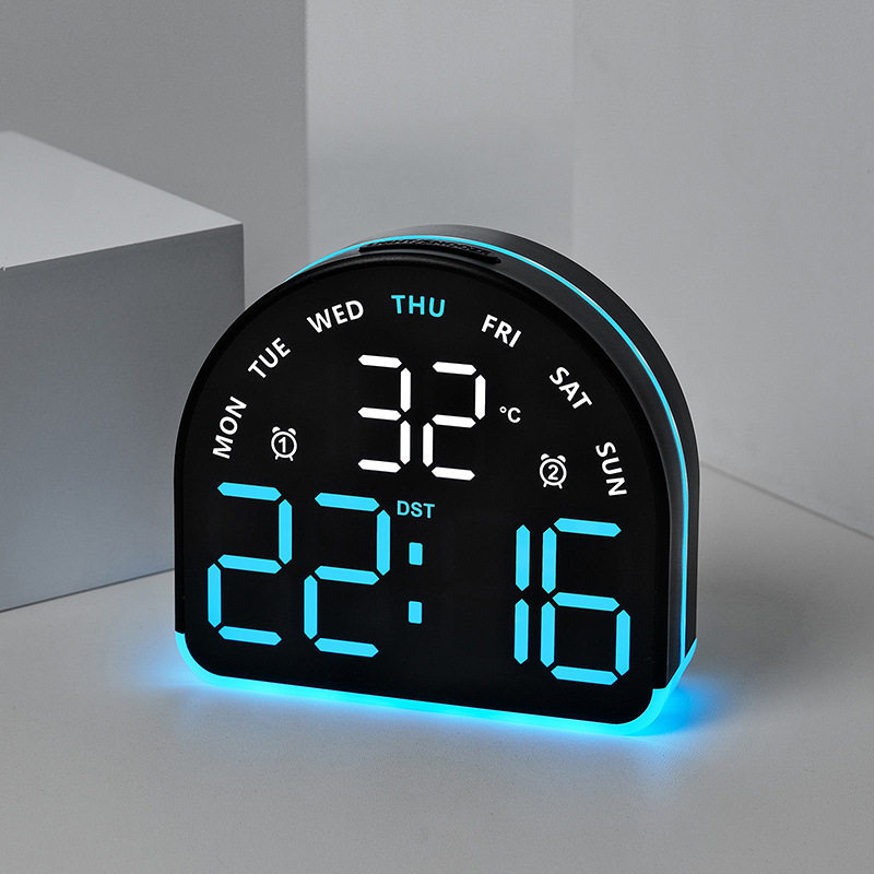 LED Digital Alarm Clock Large Display with Calendar for Home - 实物图