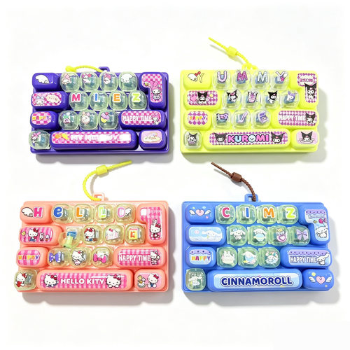 clicker keyboard fidget toy girl pendant gift 解压键盘小挂件