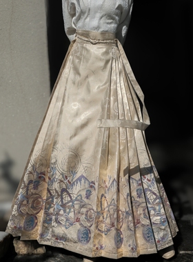 织金妆花马面裙明制汉服高个子国风重工刺绣婚服加长半身裙订婚