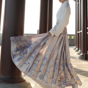 夏款马面裙织金刺绣国风新款明制汉服新中式高个子加长半身裙日常