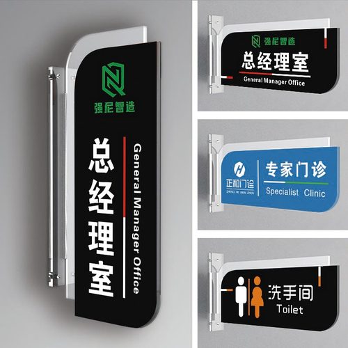 高档经理办公室门牌亚克力科室牌公司医院学校双面侧挂可更换定制 - 封面