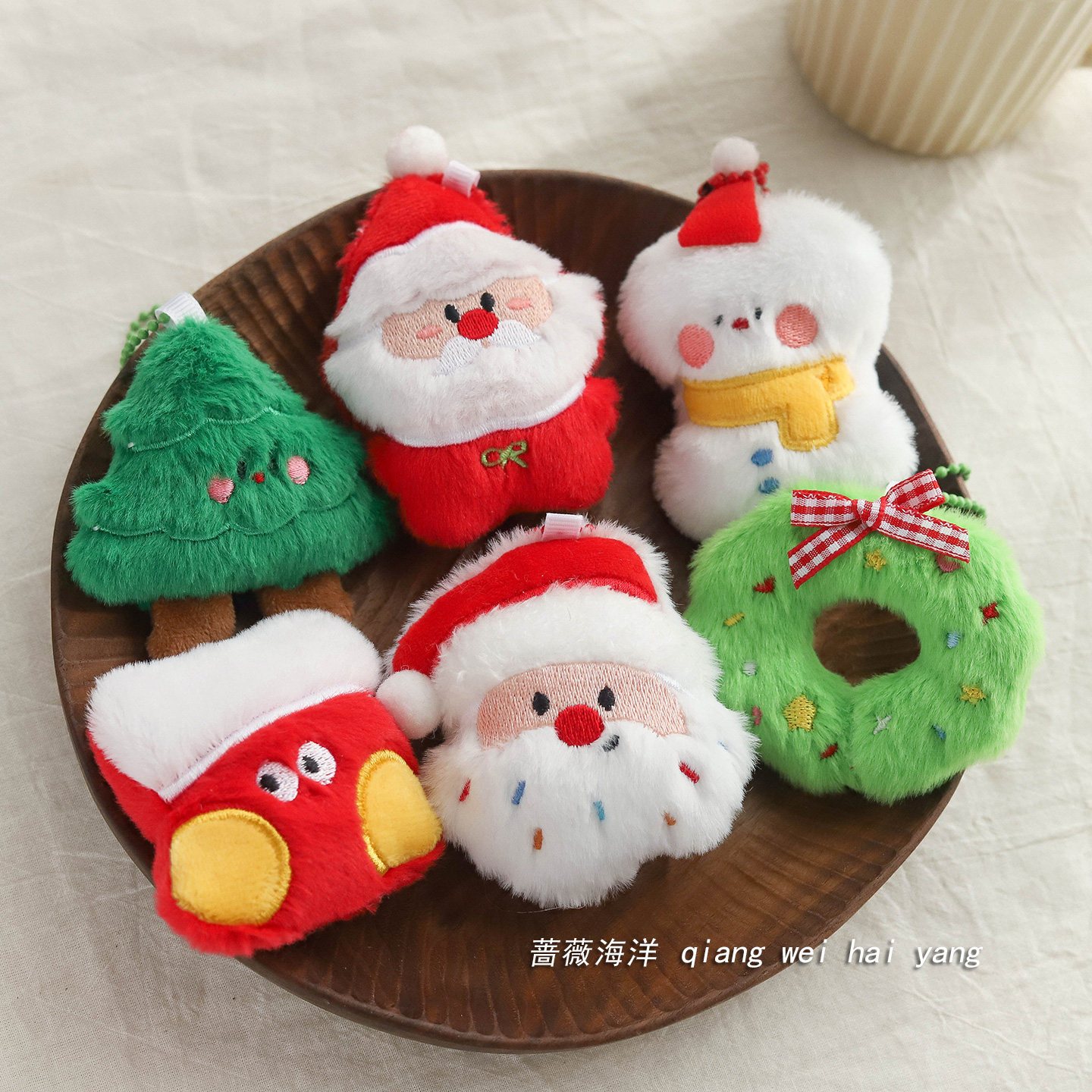 蔷薇海洋 圣诞节毛绒挂件 节日治愈公仔 车载挂件钥匙扣书包挂饰,节庆用品/礼品,圣诞装饰品,淘宝优惠券,粉丝福利购,淘宝优惠卷