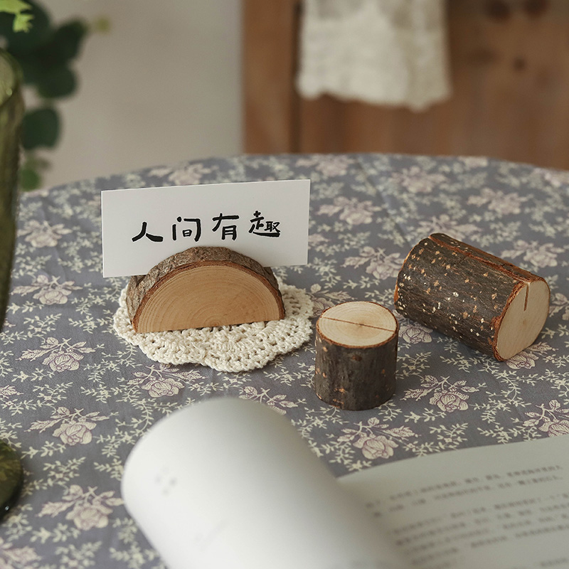 原木树桩照片夹复古风便签夹
