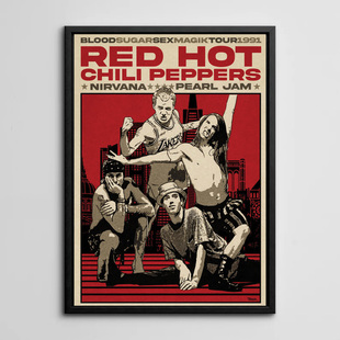 红辣椒乐队放克朋克乐队海报音乐封面歌手装饰画挂画摇滚录音室