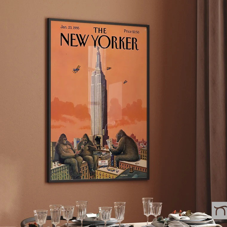 装饰画有框挂画墙壁画复古怀旧美式杂志海报《纽约客》NEW YORKER