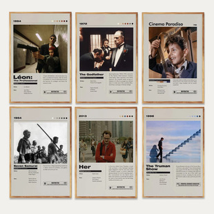 装饰画有框挂画壁画复古怀旧经典电影海报影音室酒吧咖啡馆店铺