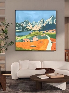 现代画风格风景餐厅客厅入户玄关装饰画沙发背景墙卧室挂画方形