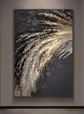 现代简约抽象风装饰画轻奢金箔鎏金玄关走廊过道客厅背景墙挂画