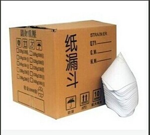 。纸漏斗油漆过滤网一次性纸漏斗喷漆涂料过滤器滤网200目150目